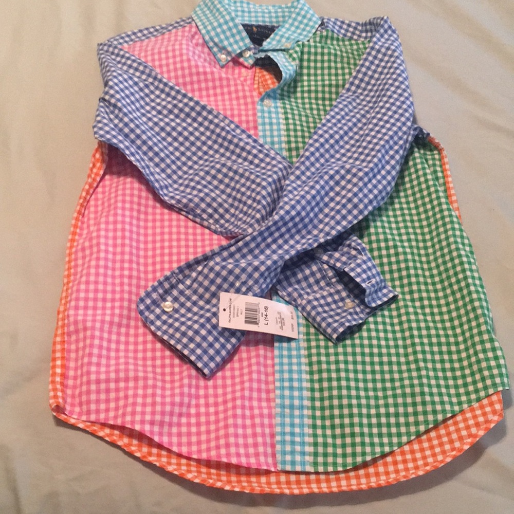Multi colored button down